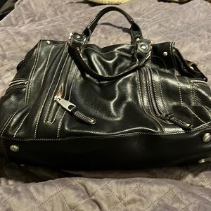 B. Makowsky Black Leather Satchel